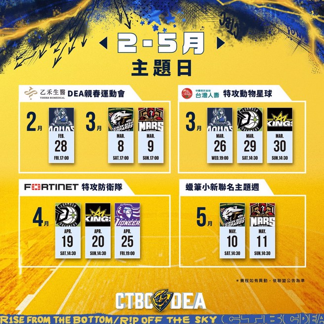 中信特攻公布接下来4檔主题日内容。(中信特攻提供)