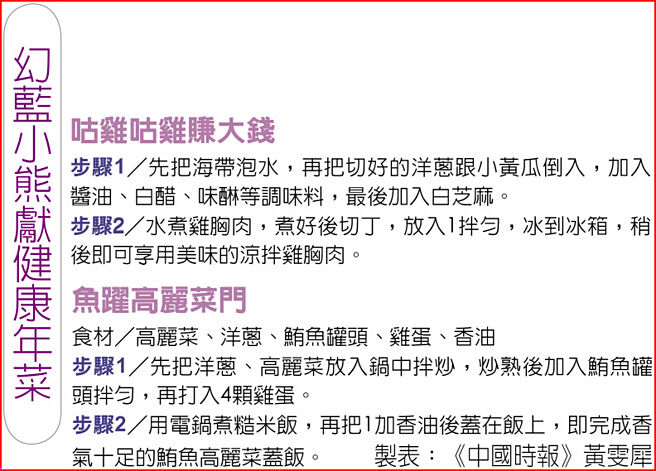 幻藍小熊獻健康年菜