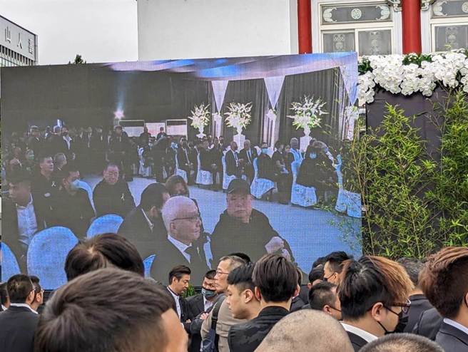 竹联帮主「么哥」黄少岑全程参加副帮主程大川的公祭。（中时资料库）