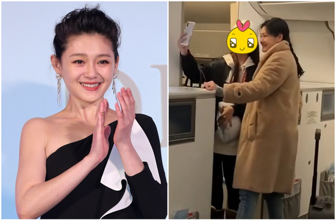 有大陆网友疯传大S离世前在机上的最后身影。（图／中时资料照、摄自小红书）