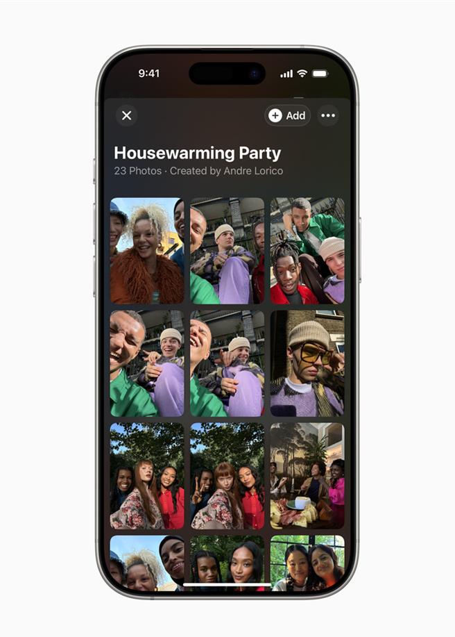 「共享的相簿」讓活動賓客可協作編輯照片和影片，輕鬆保存重要回憶。（Apple提供）