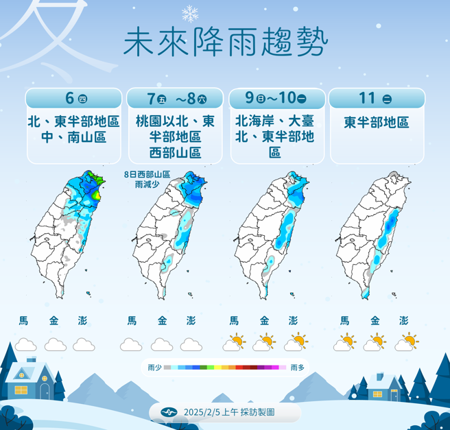气象署预测未来降雨趋势。（图／气象署提供）