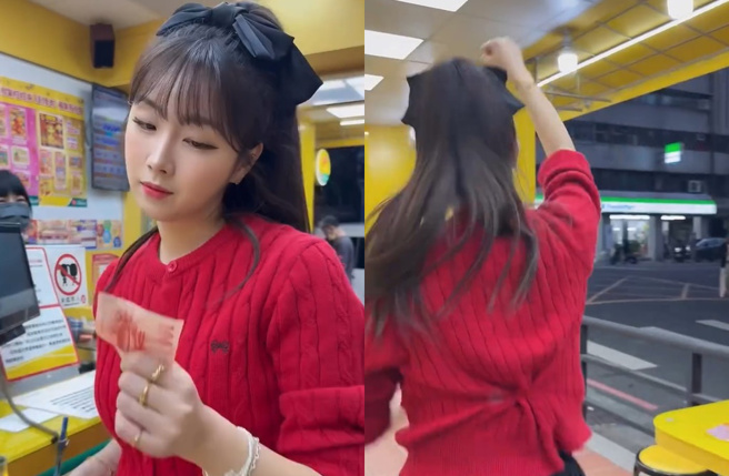 安芝儇最后惨赔1100元，她生气地对着空气出拳。（图／翻摄自2s_enter_tw IG）