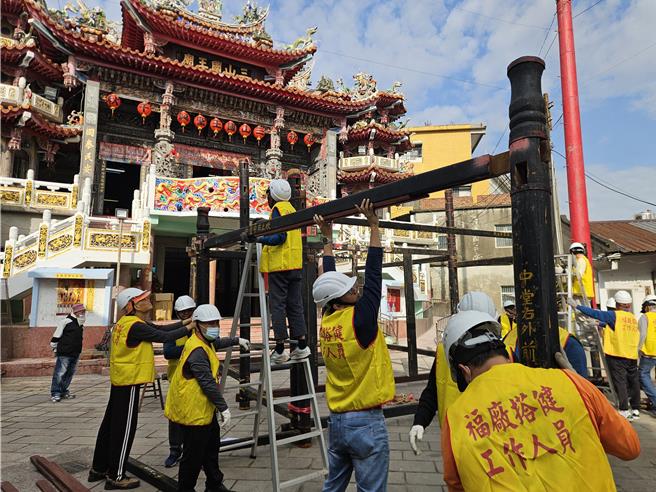 屏東佳冬新丁新枝祭福廠，廟方申請登錄無形文化資產，目前正審查中。（羅琦文攝）
