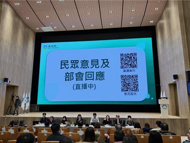 环境部于去年底公告「第三期温室气体阶段管制目标草案」，将我国2030年温室气体减量目标从原订的24正负1％提升至28正负2％。环境部今（7）日举行公听会广纳各界意见。（李侑珊摄）