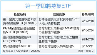 基金添新兵 市值型台股ETF熱募