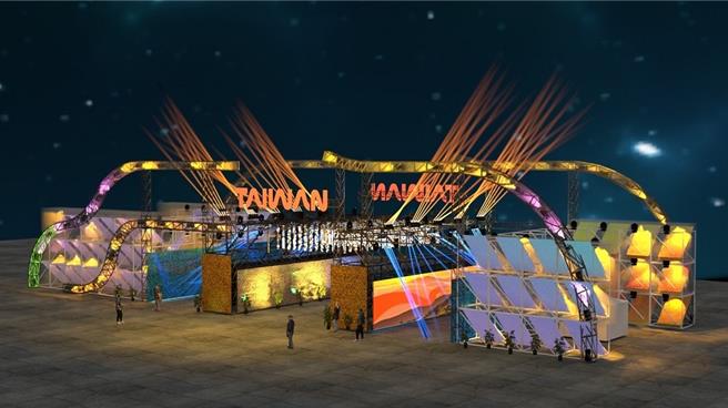 過境旅客台灣燈會期間限定行程(專人導覽)-主燈展演場迎賓門「流光迎春」。（觀光署提供／蔡明亘台北傳真）