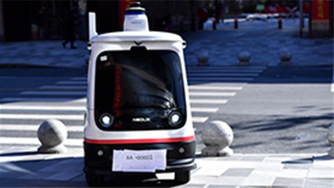 陸牽頭制定無人配送車國際標準正式發布。（大陸央視）