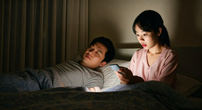 新北市一名人妻小美（化名）控訴丈夫阿德（化名）在婚姻存續期間，與公務人員小萱（化名）暗通款曲，多次約會、傳曖昧訊息，甚至發生性關係。（示意圖、與本案無關／AI生成）