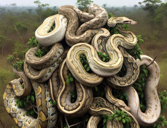 8条超粗巨蟒「缠绕成一团」村民见诡异景象吓坏