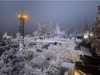 影》宜兰太平山飘冰霰 零下2度银白世界美不胜收