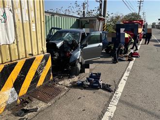 自撞路旁護欄受困車內 48歲女駕駛傷重不治