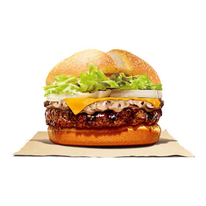 漢堡王「奢華松露雙人餐」428元，內含「松露至尊烤牛堡」。（漢堡王提供／朱世凱台北傳真）