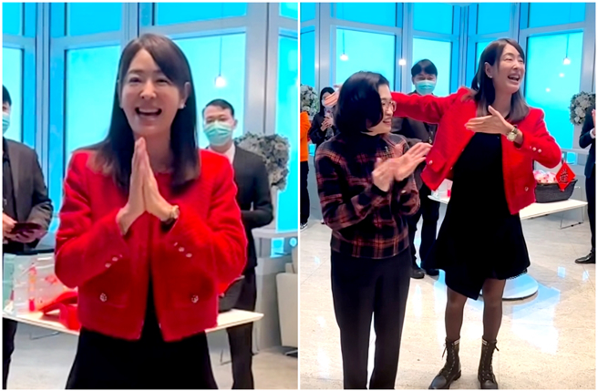 台北101董座賈永婕開工日發紅包，被網友發現眼睛哭到紅腫。（圖／攝自FB@賈永婕的跑跳人生）