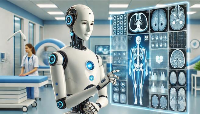 AI协助医学影像诊断 (AI 生成之示意图，非实物照片)。（阳明交大提供）