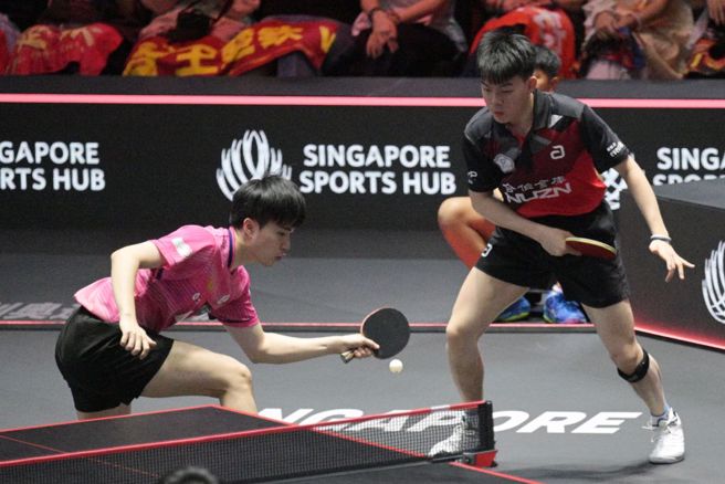 台灣桌球好手林昀儒(左)、高承睿。（新華社資料照）