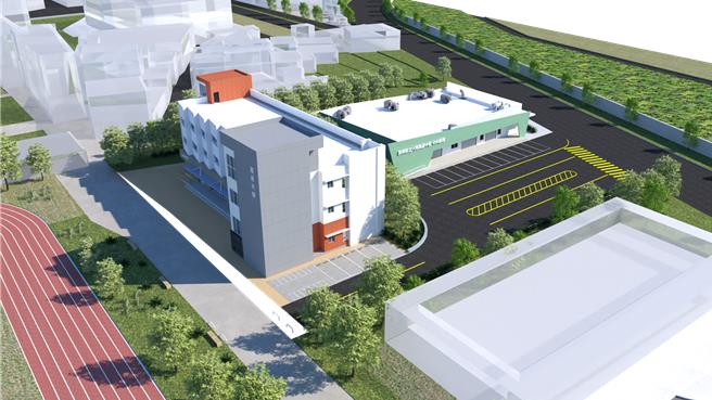 屏東縣立大同高級中學師生宿舍及中央廚房11日動土，由縣款斥資1億8300萬元分別打造3樓、1樓建築，預計明年9月竣工。（謝佳潾攝）