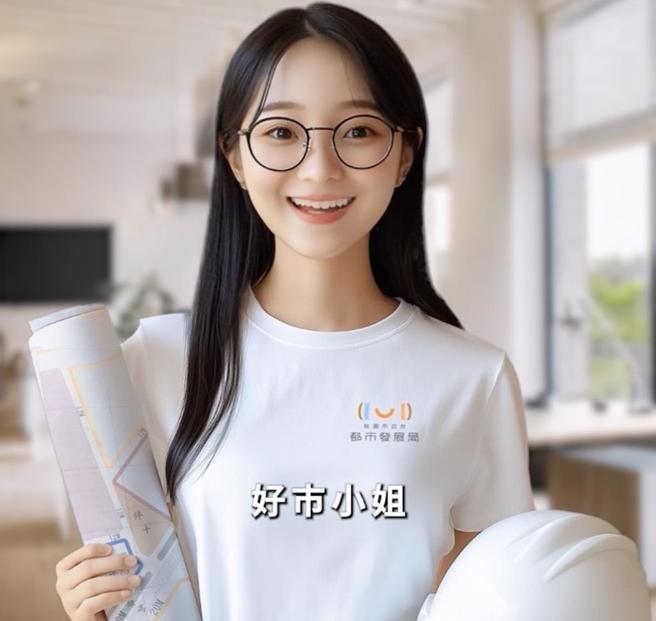 桃园市都发局10日推出AI虚拟主播「好市小姐」，长髮大眼搭配灿烂笑容很吸睛，首日上线就吸引大批网友互动。(都发局提供／蔡依珍桃园传真)