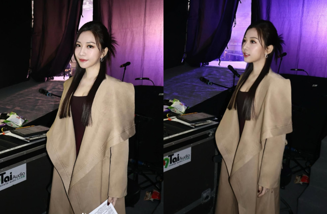 蔡尚桦接春酒主持，笑说：「过年充分休养生息过得很滋润」。（图／翻摄自IG @gladys.tsai）