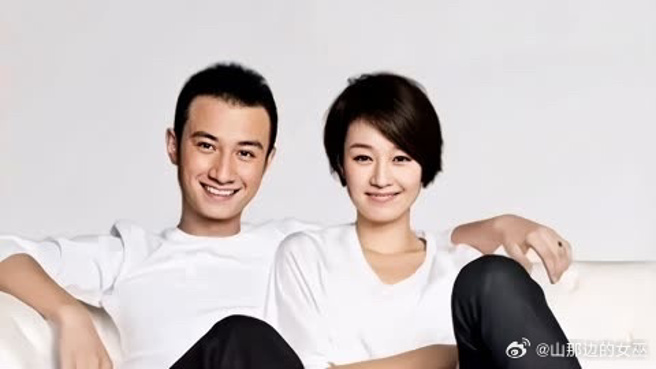 传出绯闻时，文章老婆马伊璃（右）正怀着二胎。（图／翻摄自微博）