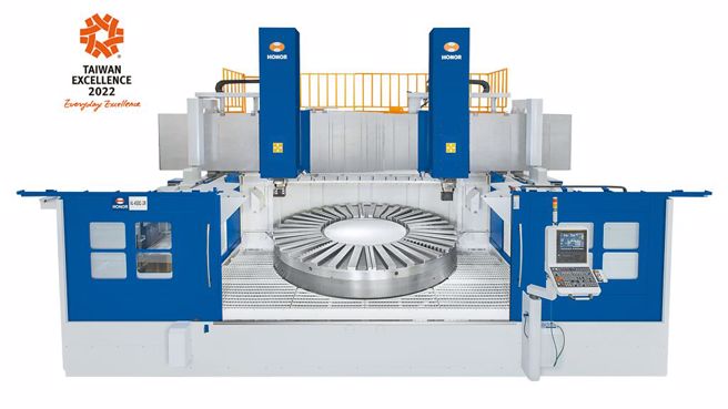 荣田精机生产的VL-400C-2R风电专用智能双滑枕立式 车床。图／业者提供