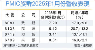 PMIC廠 元月營收報佳音