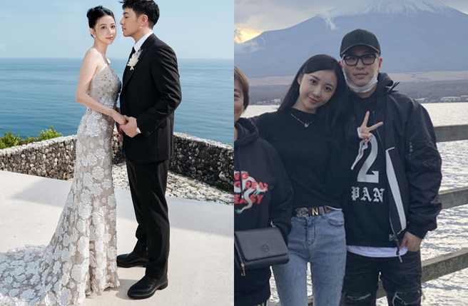 潘玮柏2020年晒出全家福照（右）承认结婚。（图／翻摄自lunaaay__ IG；潘玮柏微博）