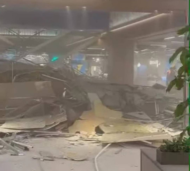 台中光三越施工严重气爆，现场曝光 。(台中市消防局提供)