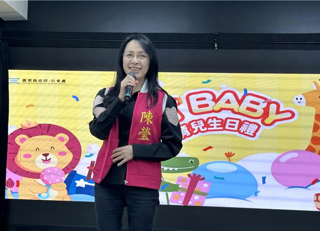 民进党立委陈莹13日出席台东县政府育儿生日礼改版记者会。（蔡旻妤摄）