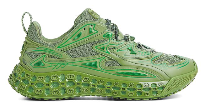 GUCCI GG CUB3D綠色休閒鞋，4萬3000元。（GUCCI提供）