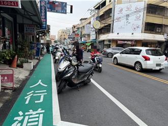 彰市大埔路新設標線型人行道遭違停 一早上開出3張罰單
