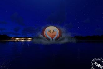 台南新營波光節閃耀登場 「路徑之間」光影藝術點亮天鵝湖