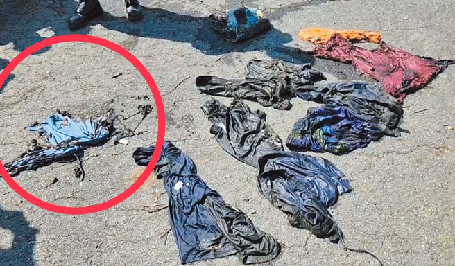 燒到半毀的疑似藍色背心，與張介宗再1月17日與第二名死者左營張婦回到住處時，所穿的藍色背心幾乎相同。(中時資料庫)