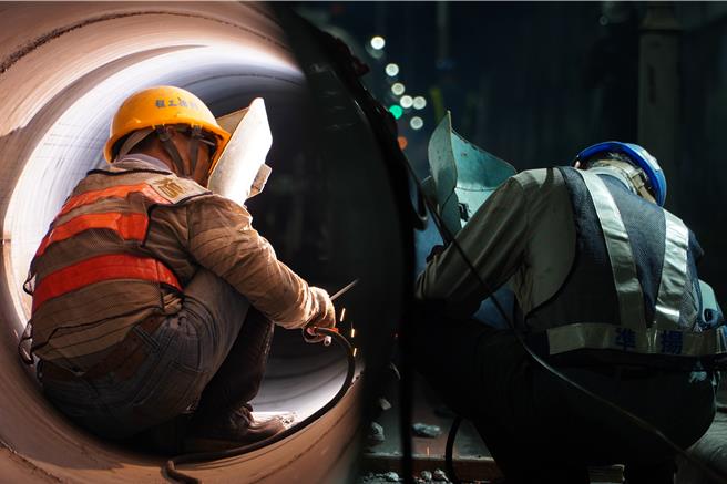 新北捷运局提早进行要径工程施工，自来水管迁与新设雨水箱涵两大工项日夜轮番施作。（新北捷运局提供）