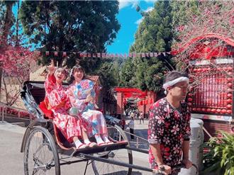 九族櫻花滿開！啦啦隊女孩和服賞櫻 美到少女心噴發