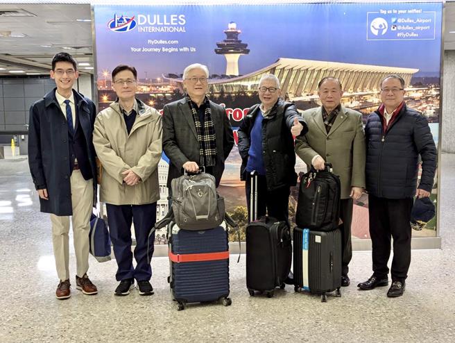 國民黨副主席夏立言（左三）率團赴美與美方核心溝通。（國民黨提供）