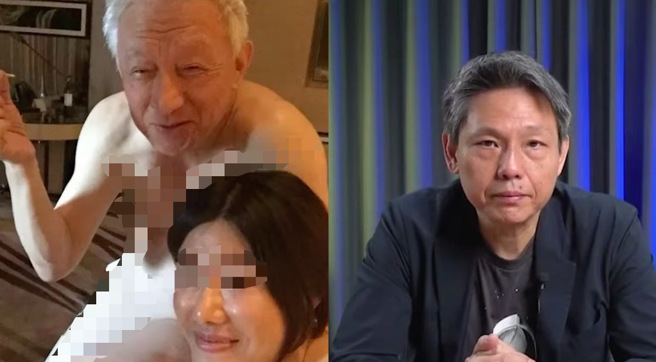 资深媒体人谢寒冰（右）今（17）日在网路频道「哏传媒」专属的「有哏来爆」节目中爆料，联电创办人曹兴诚（左）疑似在大陆有一名「嫩三」，并曝光了多张亲密照片，引发讨论。（翻摄自直播节目「有哏来爆」）