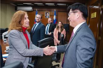 林佳龍會見葛來儀 承諾「台灣會負責任的增加國防投資」