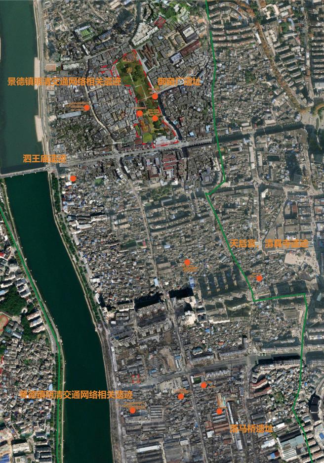 陆2024考古新发现揭晓浙江仙居下汤等6遗址入选。图为江西景德镇市元明清制瓷业遗址群2024年镇区发掘点位置示意图。（新华社）