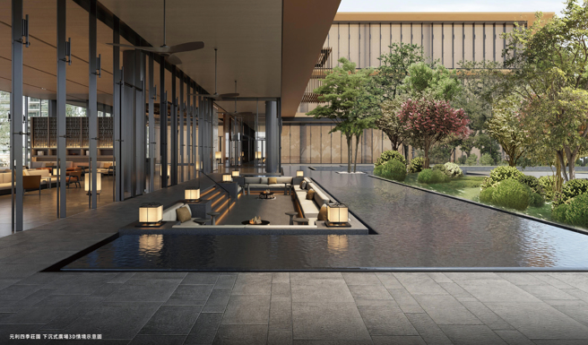 元利四季庄园下沉式广场。（图／元立四季庄园官网）