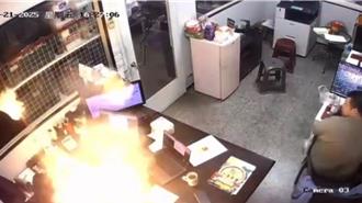 恐怖瞬間！行動電源「面前爆炸」起火 女子臉燒傷險喪命