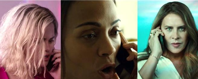 赛琳娜戈梅兹（左起）、柔伊莎达娜、卡拉索菲亚贾斯康同声振臂高呼面对自我、拥抱多元。（Catchplay提供）