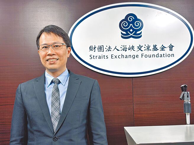 海基会副秘书长黎宝文担任海基会新发言人，21日下午在背景说明会亮相。（朱绍圣摄）