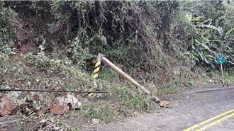 影》宜蘭福山植物園聯外道路坍方！巨石砸毀電桿 遊客入園延期