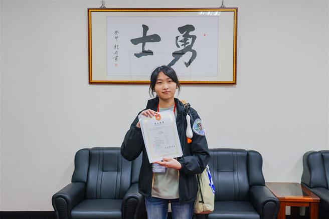 義民高中學生孫慧汶。（記者傅文琦攝）