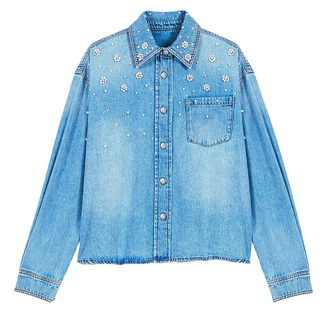Maje绣珠牛仔外套，售价1万790元。（Maje提供）