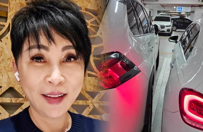 王瑞玲百万宾士遭隔壁休旅车紧贴，让她爆气开轰。(翻摄王瑞玲脸书)