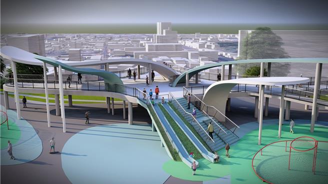 鹰扬八卦瞭望台模拟图。（彰化县政府提供／叶静美彰化传真）