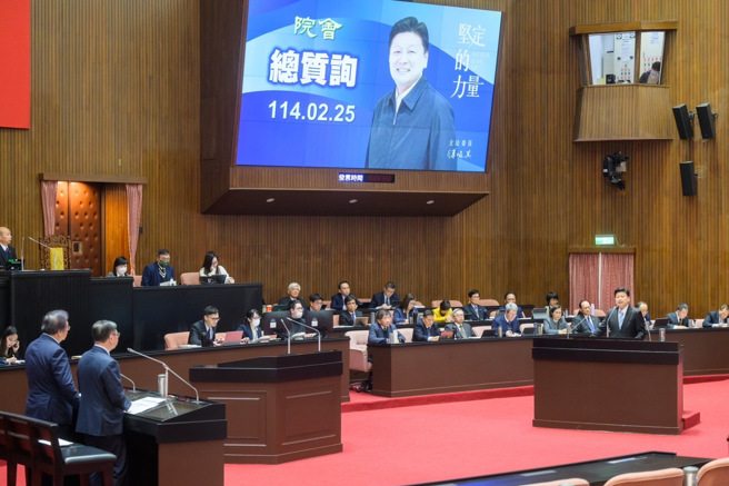 立法院十一届第三会期总质询今(25)日展开，依惯例国民党第一棒由傅昆萁上场。(戴志扬翻摄)