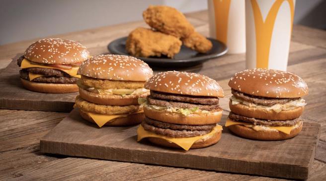 麦当劳「大麦克家族」限时回归，单点78元起、经典套餐143元起。（麦当劳提供／朱世凯台北传真）